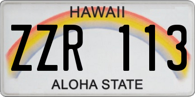 HI license plate ZZR113