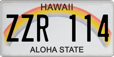 HI license plate ZZR114