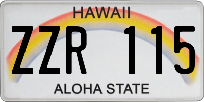 HI license plate ZZR115