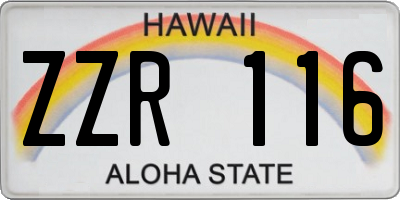 HI license plate ZZR116