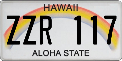 HI license plate ZZR117