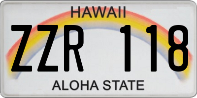 HI license plate ZZR118