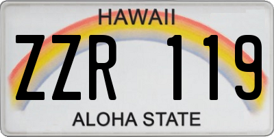 HI license plate ZZR119