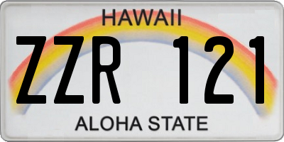 HI license plate ZZR121