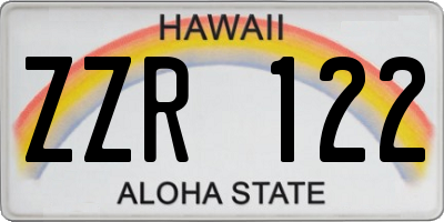 HI license plate ZZR122