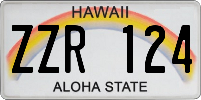 HI license plate ZZR124