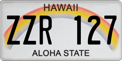 HI license plate ZZR127