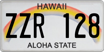 HI license plate ZZR128