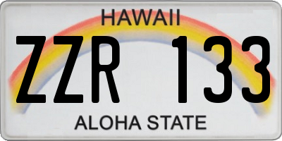 HI license plate ZZR133