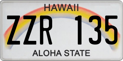 HI license plate ZZR135