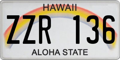 HI license plate ZZR136