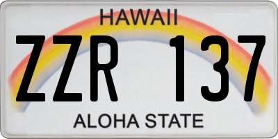 HI license plate ZZR137