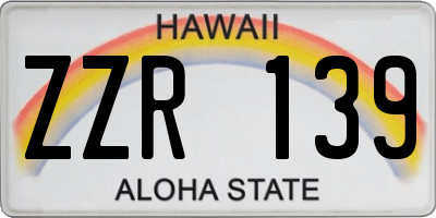 HI license plate ZZR139