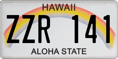 HI license plate ZZR141