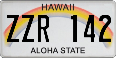 HI license plate ZZR142