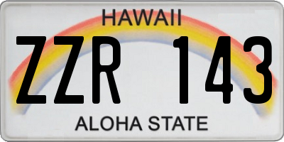 HI license plate ZZR143