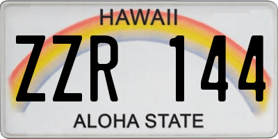 HI license plate ZZR144