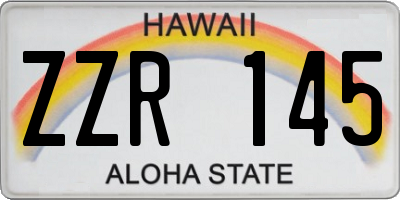 HI license plate ZZR145