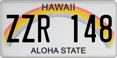 HI license plate ZZR148