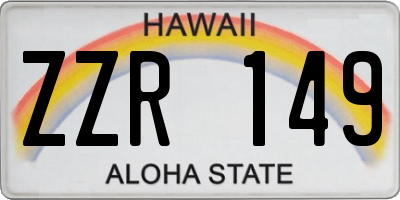 HI license plate ZZR149