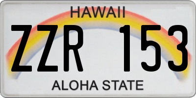 HI license plate ZZR153