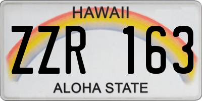 HI license plate ZZR163