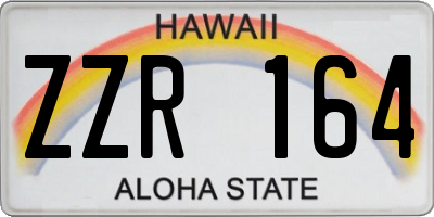 HI license plate ZZR164