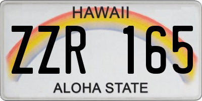 HI license plate ZZR165