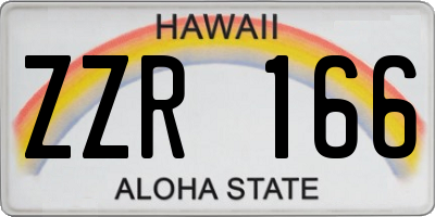 HI license plate ZZR166