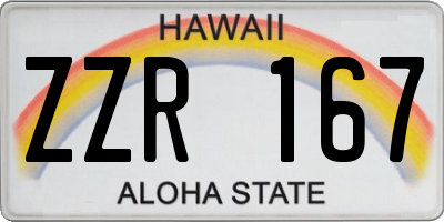 HI license plate ZZR167