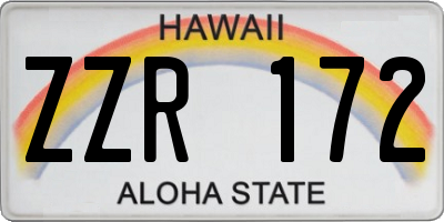 HI license plate ZZR172