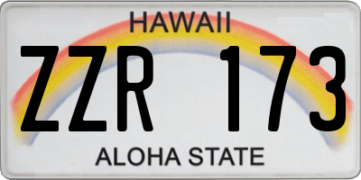 HI license plate ZZR173