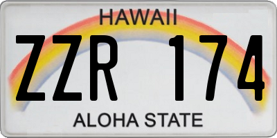 HI license plate ZZR174