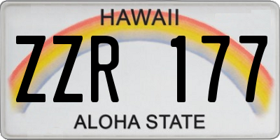 HI license plate ZZR177