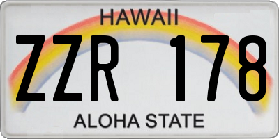 HI license plate ZZR178