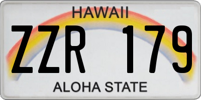 HI license plate ZZR179