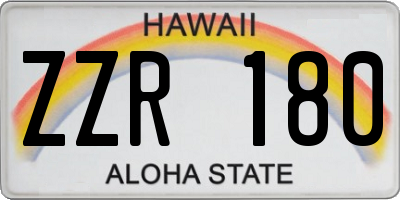 HI license plate ZZR180