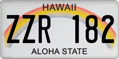 HI license plate ZZR182