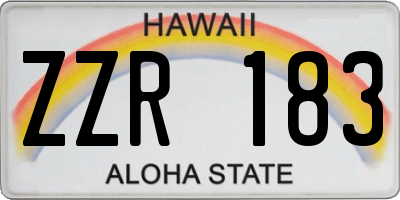 HI license plate ZZR183