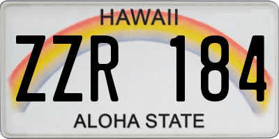 HI license plate ZZR184