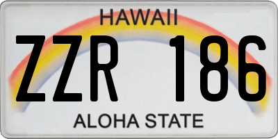 HI license plate ZZR186