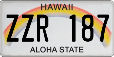 HI license plate ZZR187