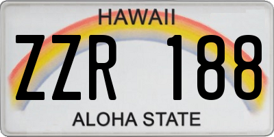 HI license plate ZZR188