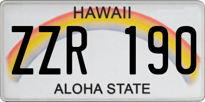 HI license plate ZZR190