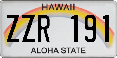 HI license plate ZZR191