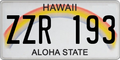 HI license plate ZZR193