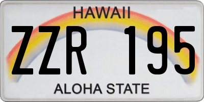 HI license plate ZZR195