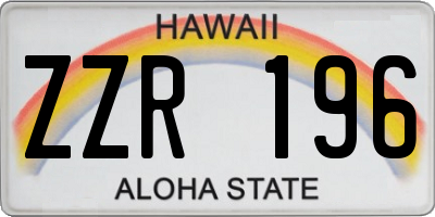 HI license plate ZZR196