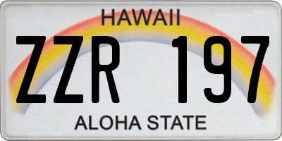 HI license plate ZZR197