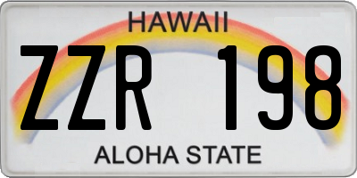 HI license plate ZZR198